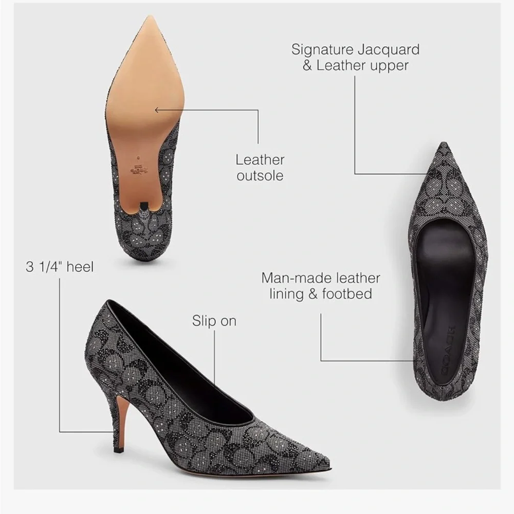 Coach Womens Daisy Pump in Crystal Signature Jacquard - Picture 3 of 7